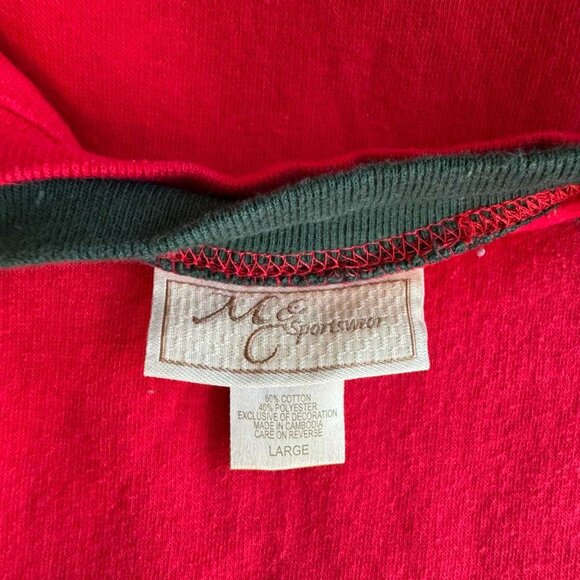 VTG M&C sportswear Ugly Sweater Christmas Holiday Granny Red Cardinal Bird L - Picture 6 of 10